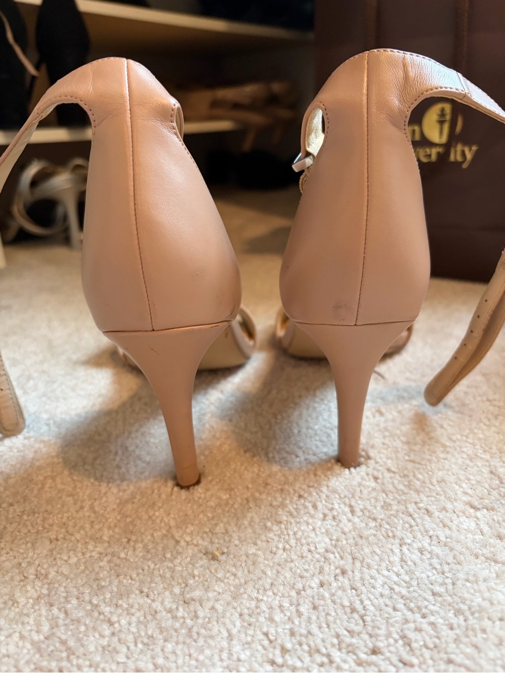 Nine West Blush Nude Ankle-Strap Block Heel Sandals - Picture 3 of 6